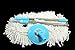 360 Rotating Magic Mop - Replacement Handle and 2 Mop Heads - Blue