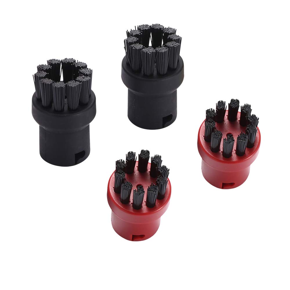 DEYF Round Brush Set Brass wire brush set Nozzle For Karcher Steam Cleaners SC1 SC2 CTK10 CTK20SC3 SC4 SC5 (2 black 2 red)