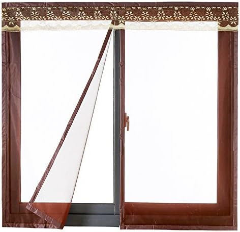 Oncefirst Anti Mosquito Bug Insect Fly Magnetic Window Screen Net Mesh Curtain Solid Coffee 35.4x59