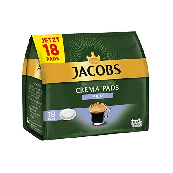 Jacobs Kaffeepads Crema Pads, Mild, Milder & Weicher Geschmack, Kaffee, 64 Pads – Bild 4