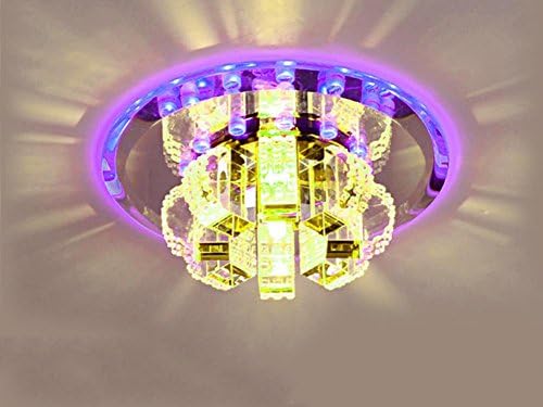 AOKARLIA LED Ceiling Lamp Chandelier Lights, Crystal Colorful Aisle Lights, Modern Modelling Lamps/Hallway Pendant Light, purple light