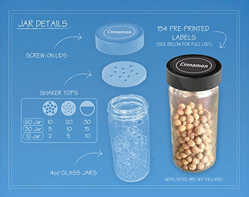 AllSpice Wooden Spice Rack, Includes 60 4oz Jars- Matte Black - Thumbnail 3
