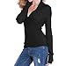 Roco Roca Women's Low V Neck Stretchable Elasticity Knit Sweater