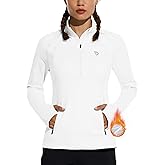 baleaf Women's Fleece Running Jacket Half-Zip Cold Weather Gear Thermal Shirts Tops Athletic Pullover Workout Winter