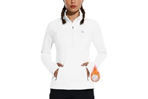 baleaf Women's Fleece Running Jacket Half-Zip Cold Weather Gear Thermal Shirts Tops Athletic Pullover Workout Winter
