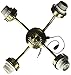 Emerson F440AB Kathy Ireland Home Four Fitter for Ceiling Fan | Dimmable Light Fixture Attachment with 4 Adjustable Arms and A19 Medium Base LED Bulbs, Antique Brass