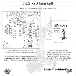 SIEG Mini Mill X2D - 350 Watt Variable Speed