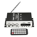 Car Amplifier, ELEGIANT Mini Hi-Fi Stereo Super Bass Audio Audio Power Amplifier with Remote Control,Support FM/MP3/TF/USB/DVD for Car Motorcycle Home