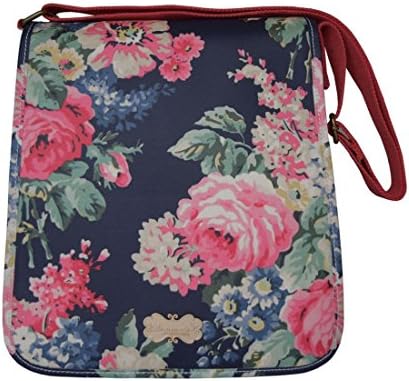 Crossbody Bag For Women Large Floral Messenger Laptop Bag Shoulder Handbag Purse Waterproof (Black Floral)