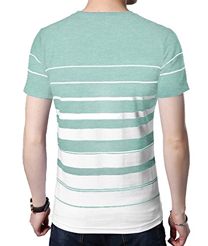 seven rocks striped round neck t-shirt for men(t49hs)