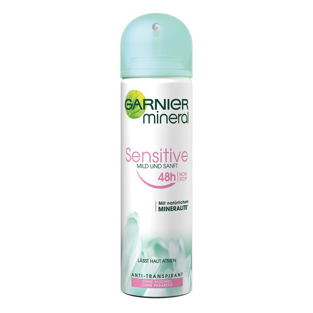 Garnier Mineral Deo Spray Sensitive, 150 ml, 3er Pack (3 x 150 ml