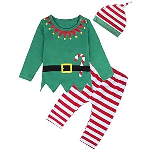 MOMBEBE COSLAND Kerstkledingset voor babyjongens en meisjes, 0-24 maanden