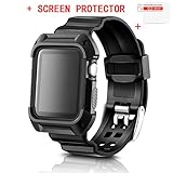 Apple Watch Bands, Misxi Apple Watch protective Case with straps shock-proof protector cover Case for iwatch series 1 & series 2 & series 3 42mm (black)