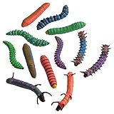 US Toy Assorted Color Neon Caterpillar Toy Animal Figures (Lot of 12)