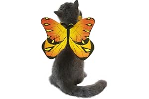 PUOYIS Pet Cat Bat Wings for Halloween Party Decoration, Puppy Collar Leads Cosplay Bat Costume,Cute Puppy Cat Dress Up Accessories