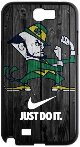 Custom NCAA Notre Dame Fighting Irish logo black plastic Case for Samsung Galaxy Note 2 N7100 at luckeverything store