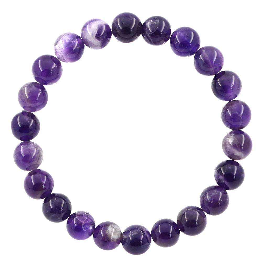 Ouubuuy Amethyst Bracelet 8mm Natural Crystal Bracelet Beaded Bracelets for Women Crystal Bracelet for Women Gifts