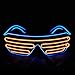 PINFOX Shutter El Wire Neon Rave Glasses Flashing LED Sunglasses Light Up Costumes For 80s, EDM, Party RB03 (Blue + Orange)