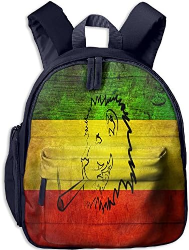 Rasta Lion With Dreads Lightweight Printed Bookbag Shoulder Bag School Backpack For Kids