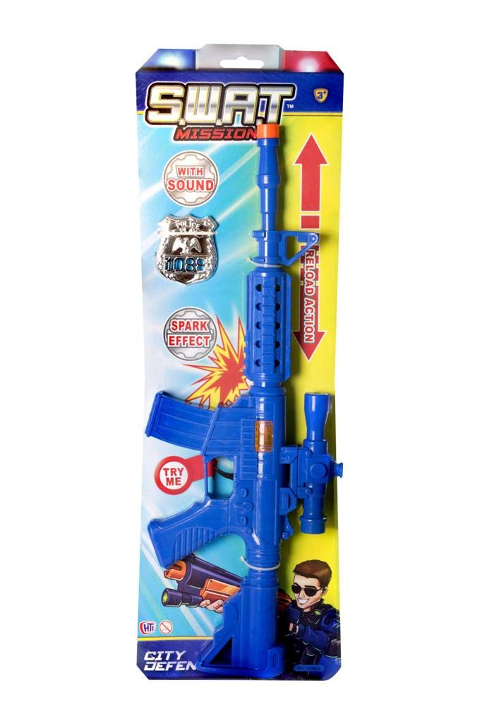 HTI SWAT MISSION CITY DEFENDER kids toy assault rifle gun with noise and light