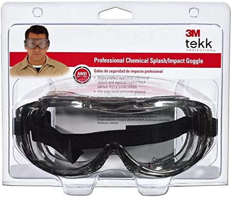 3M 91264-80025 Professional Chemical Splash &amp; Impact Goggle