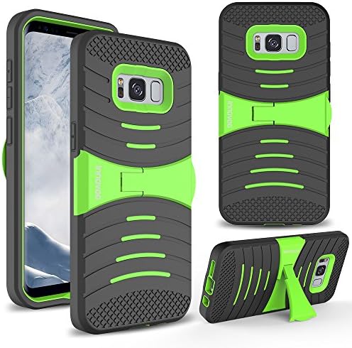 Samsung Galaxy S8+ / Galaxy S8 Plus Case, INNOVAA Turbulent Heavy Duty Shockproof Kickstand Dual-Layer Rugged Armor Case (Not Compatible with Galaxy S8) W/ Free Stylus Pen - Green/Black