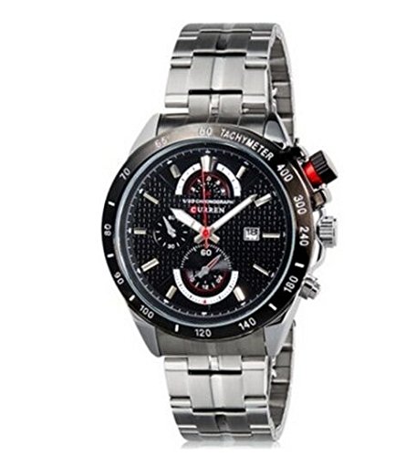 Analogue Black Dial Mens Watch -M107