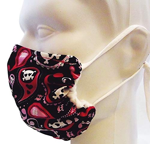 Breathe Healthy Dust, Allergy & Flu Mask -Washable Protection from Dust, Pollen, Allergens, Cold & Flu Germs; Asthma Mask; Skull Pattern Mask (Youth/Child, Paisley Skulls)