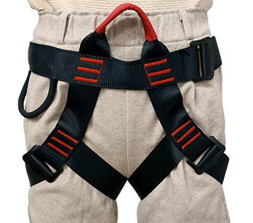Rock Climbing Harness - Protect Waist Safety Harness, Wider Half Body Harness for Mountaineering, Tree Climbing, Outdoor Activities, Training – Premium Quality Durable Material- – Slotted Buckles