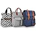 Baby Diaper Bag for Women by Zizu, Designer Luxury Pouch with Multiple Storage Pockets and Compartments, Premium Quality and Comfortable, Adjustable, Soft Straps -Large, Grey Stripes
