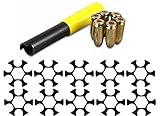 Ranch Products 10 Pack of .45 ACP Caliber Full Moon Reusable Lightweight Clips 6 Round Rd Shot Blued Steel fits Smith & Wesson 25-2, 625, Governor, Colt S&W 1917 Revolvers + Ultimate Arms Gear Unloading Unloader Extraction Extractor Tool with Yellow Rubber Handle Cap - USA Made