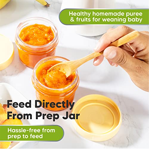 KeaBabies 12Pack Glass Baby Food Containers 4 oz LeakProof