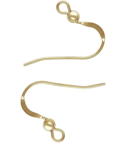 JewelrySupply 14K Yellow Gold Mini Shepherd Hook Earring Wires for DIY Craft Making (1-Pair)