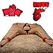 Bed Restraints for Sex Wrist Ankle Cuffs with Adjustable Straps for Bondage and BDSM (Furry) - Red by HappyNHealthy