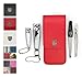 3 Swords Germany - Brand Quality 4 Piece Manicure Pedicure Grooming kit Set for Professional Finger & Toe Nail Care Tweezers File Clipper Fashion Leather case in Gift Box, Made by 3 Swords (02570)