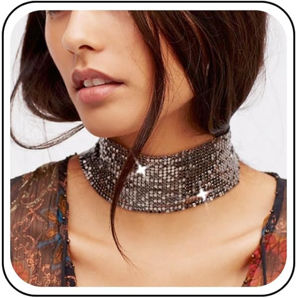 Amazon.com: TseanYi Punk Metal Mesh Choker Necklace Black