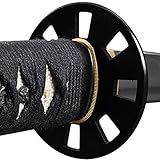 Handmade Sword - Real Functional Japanese Samurai Wakizashi Sword, Fully Hand Forged, 1045 Carbon Steel, Heat Tempered, Full Tang, Sharp, Brass Fittings, Scabbard