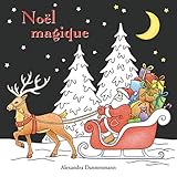Noël magique: livre de coloriage anti-stress avec un fond noir pour faire ressortir les couleurs d by 
