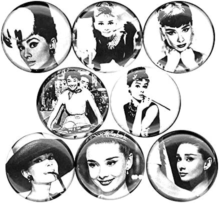 Audrey Hepburn set of 8 NEW 1 inch pins buttons badges breakfast at tiffany's