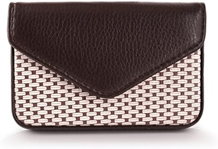 MaxGear Professional Leather Card Case Flip Card Wallet for Business Cards, PU Leather Business Name Card Holder Wallet with Magnetic Shut Fashion Coffee