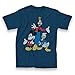 Disney Big Three Trio Mickey Mouse Donald Duck Goofy T-Shirt (X-Large) Heather Navy