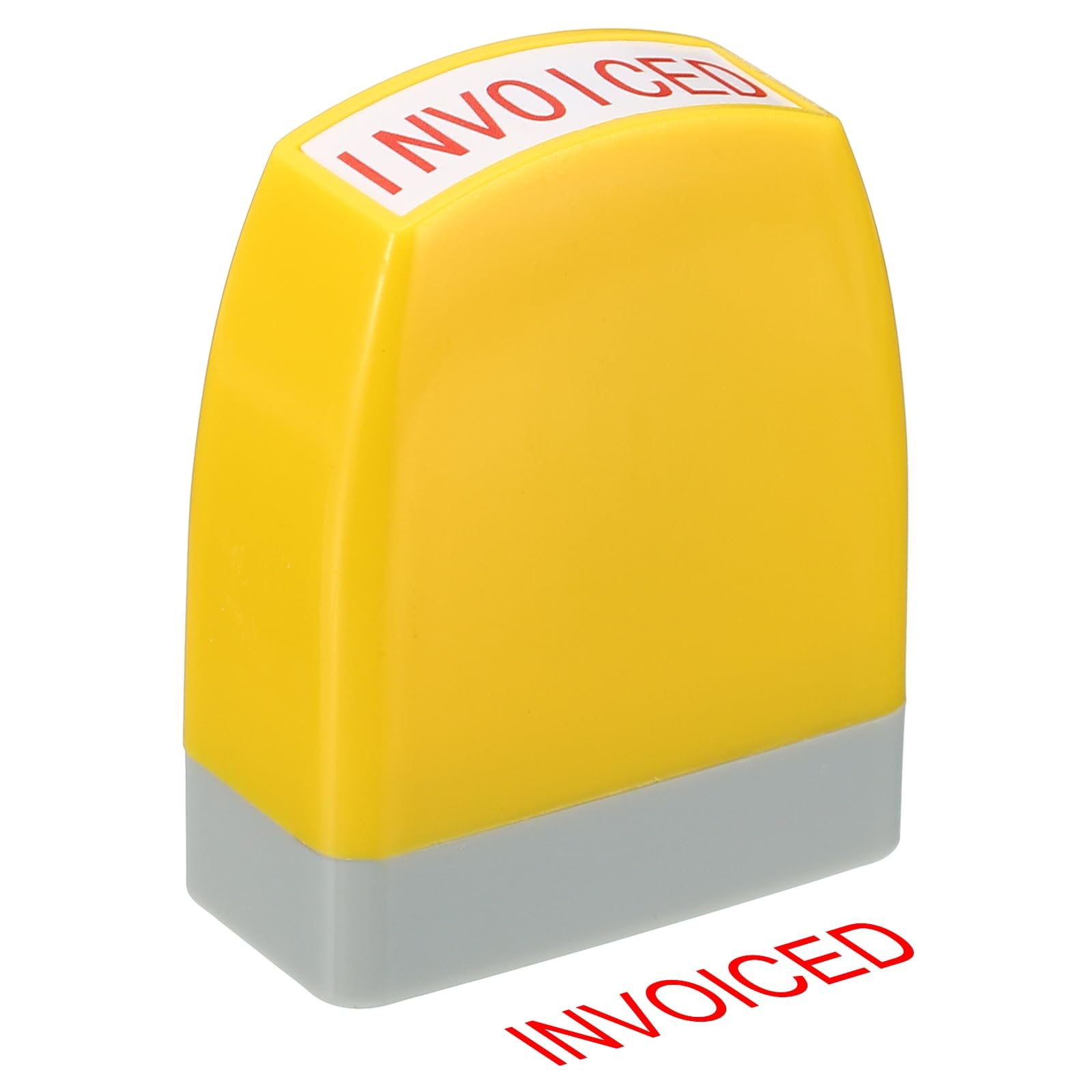 PATIKIL Invoiced Notice Stamp Self Inking, Red Ink Office Stamps Pre Inked Message Stamp Refillable Business Stamp, Yellow