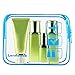 Lermende 2pcs Clear Toiletry Bag TSA Approved Travel Bag,Carry On for Travel,Airport Airline Accessories Compliant Bag,Quart Sized Makeup Cosmetic bag Women Men (Blue, 3 Pack)