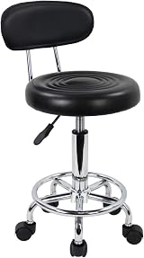 KKTONER PU Leather Modern Rolling Stool with Low Back Height Adjustable Chair view 8