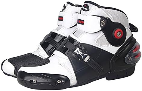 NEW Men's Motorcycle Racing Boots White US 9
