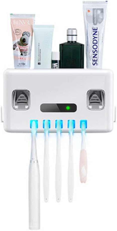 Amazon 歯ブラシ除菌器 滅菌機能付きuv歯ブラシホルダー 5つの歯ブラシ滅菌器ホルダー付き 壁掛け棚 Usb充電 歯ブラシスタンド ホーム キッチン オンライン通販