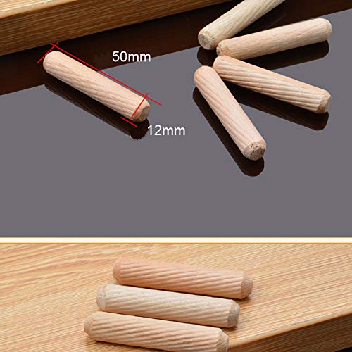 Ochoos 100pcs Per Lot 12mm Diameter Hardwood Round Furniture Fitting Wood Dowel Pin 50mm/100mm Length Wooden Craft Dowel Pins Rods - (Diameter: 12mm Diameter, Length: 100mm100pcs) - Thumbnail 5