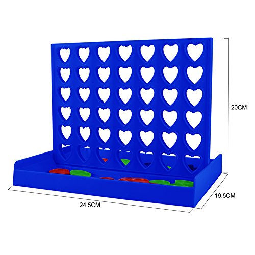 AMGlobal 4 in a Row, Line Up 4, Heart-Shaped Four in a Row Game, Classic Family Toy, Board Game For Kids and Family For Fun(Blue)
