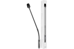 MRSDY DJ Microphone for Audio Mixer, 17 Inch Professional XLR Wired Dynamic Gooseneck Mic, Black Metal Supports 360° Rotation, Bending, Noise Reduction