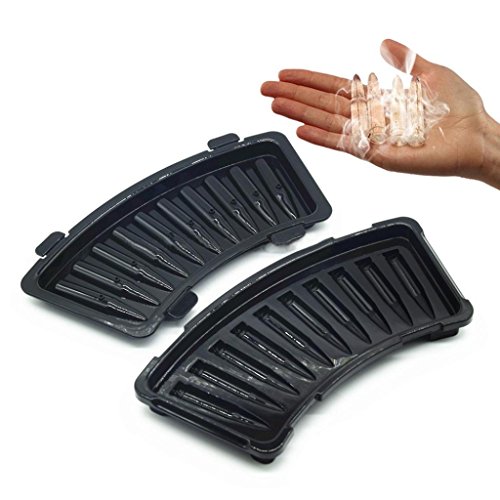 Molyveva Ice Cube Trays, Easy-release and Flexible 10 Bullet Ice Cubes Molds for Chilling Bourbon Whiskey, Cocktail, Beverages and More, Stackable Durable and Dishwasher Safe